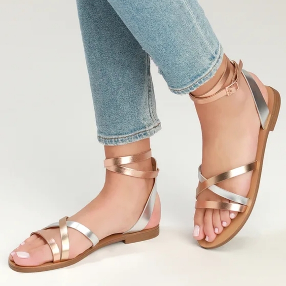 Pretty Steven Steve Madden Metallic Leather Sandal - Picture 6 of 8